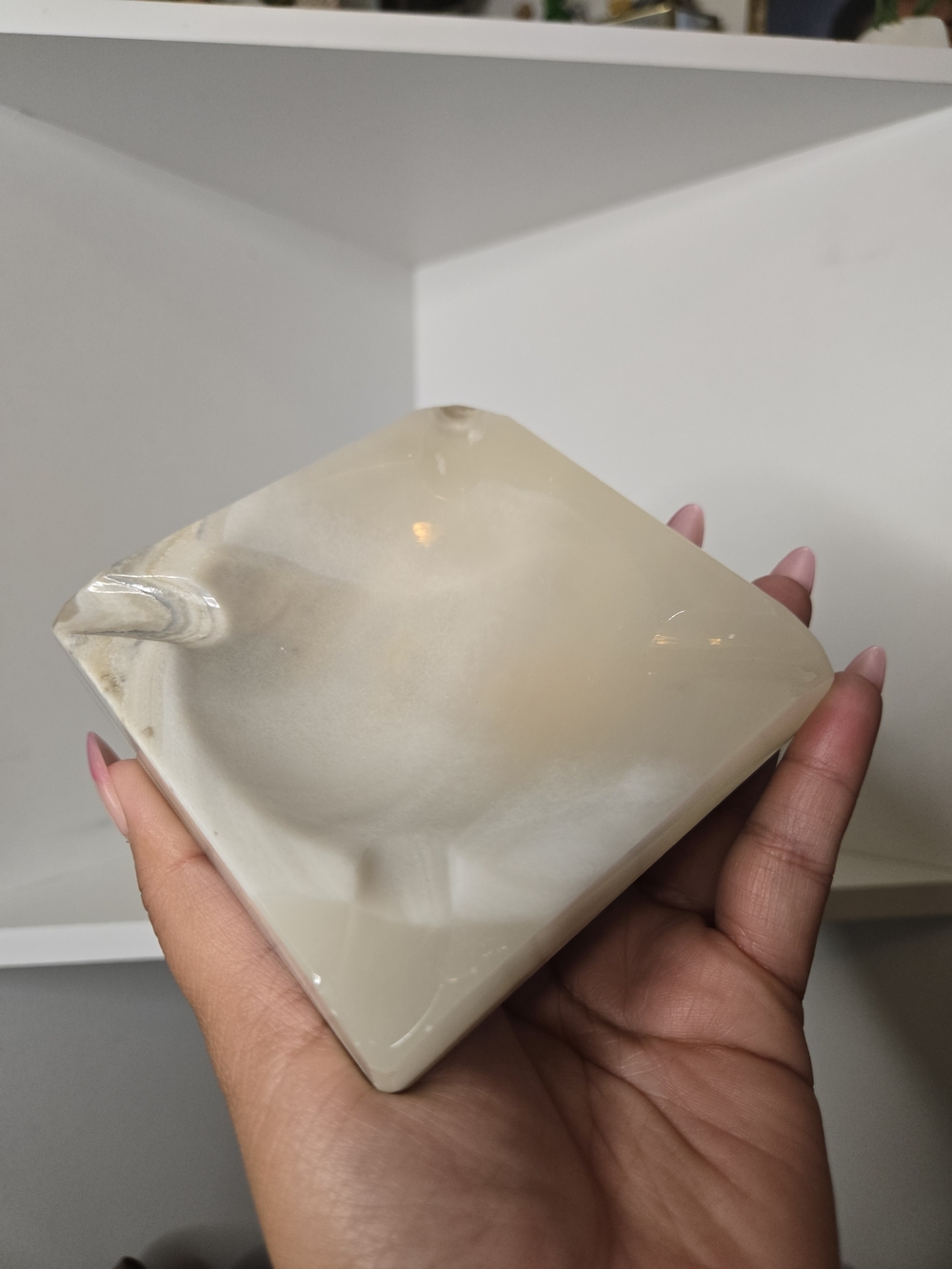MCM Beige Marble Ceramic Trinket Dish